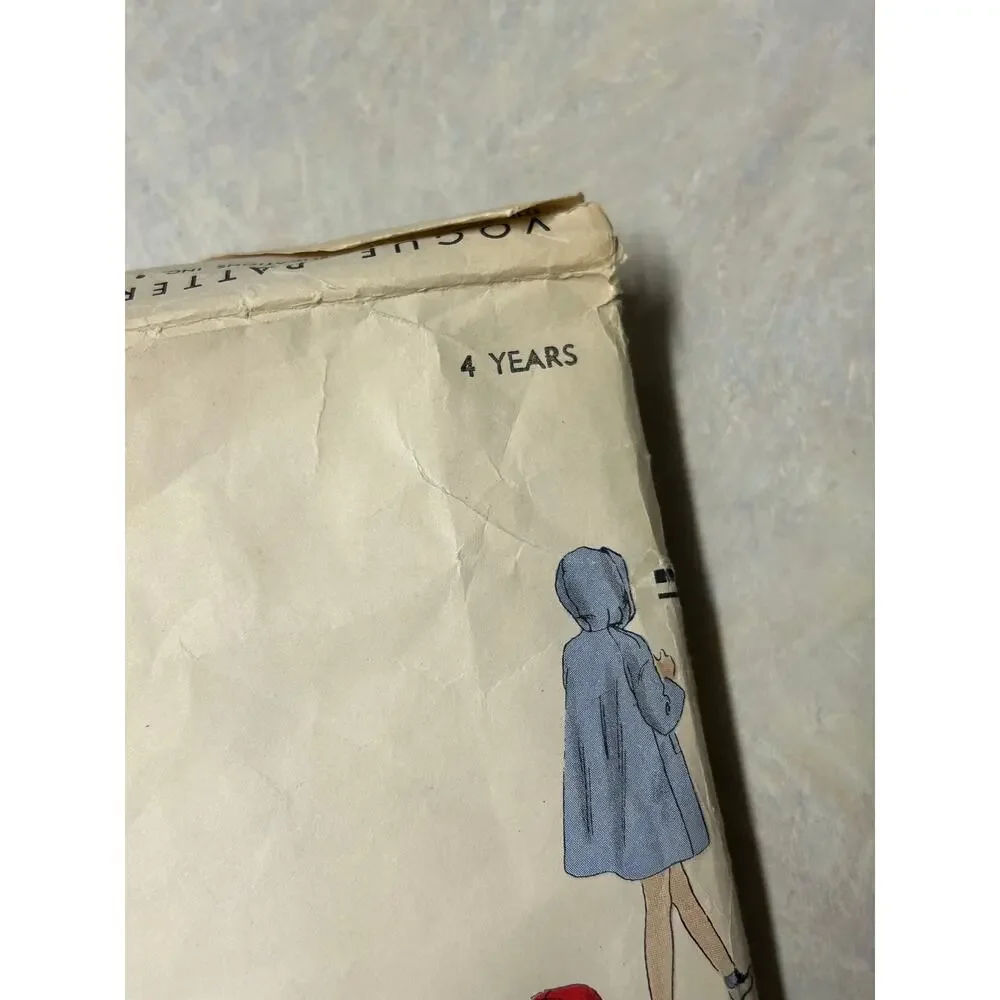 Vintage 1950's Vogue Pattern #2541 Childs Flare Swing Coat Size‎ 4 Years HTF